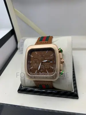 Gucci Leather Wrist Watch Chronograph