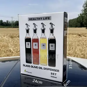 4-in-1 Oil Bottles With Bamboo Stand