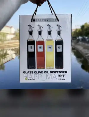 4-in-1 Oil Bottles With Bamboo Stand