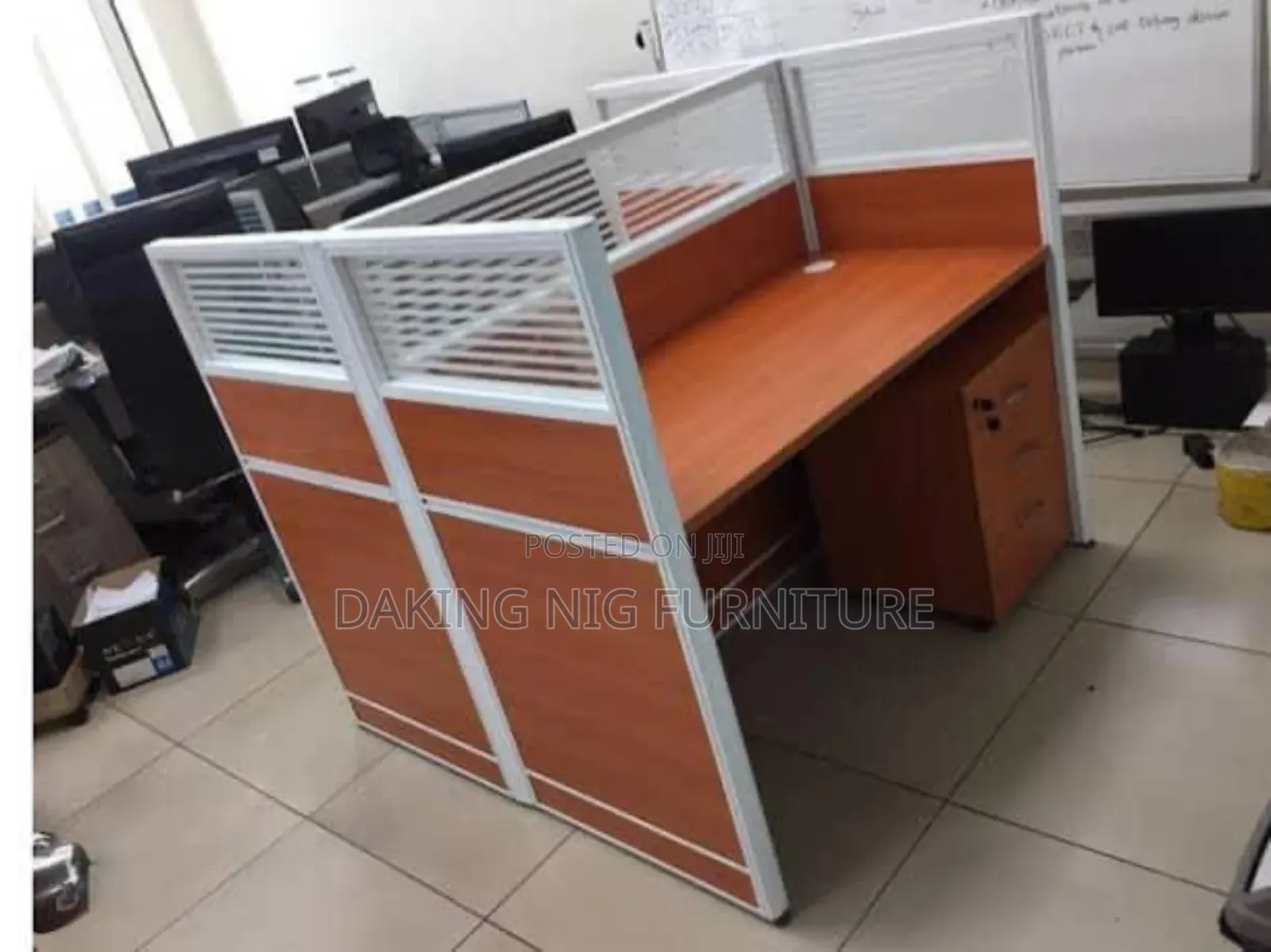 Cherry Colour Two Man Workstation