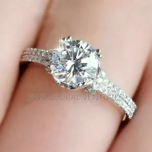 Stainless Steel Round Cut Engagement Ring