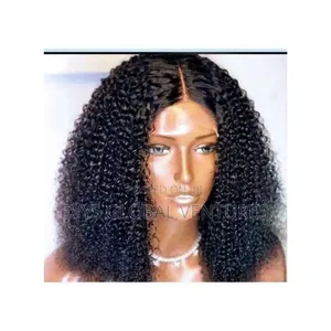 Center Path Curly Human Hair Wig