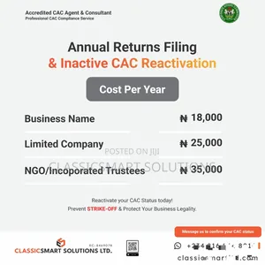 Cac Annual Returns Filing Inactive Cac Reactivation | Bn, Ltd, Ngo