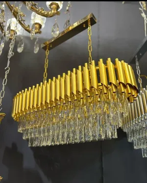 Modern Crystal Chandelier Gold Body