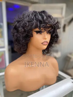 Human Hair Omotola Curly Fringes Wig