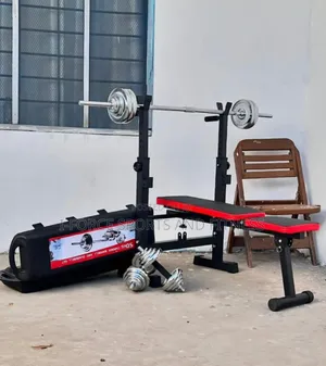 Weight Bench With 50kg Barbell