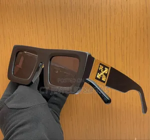 Off-white Leonardo Square Frame Gold-tone Arrows Motif At The Temples.