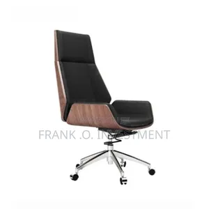 Walnut Veneer High Back Swivel Office Chair
