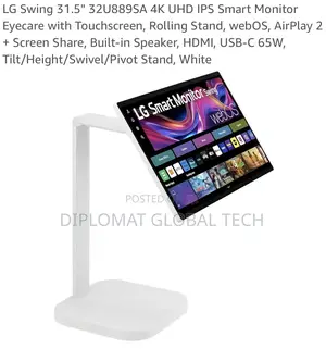Lg Swing 31.5" 32u889sa Uhd Ips Smart Monitor With Touchscreen,