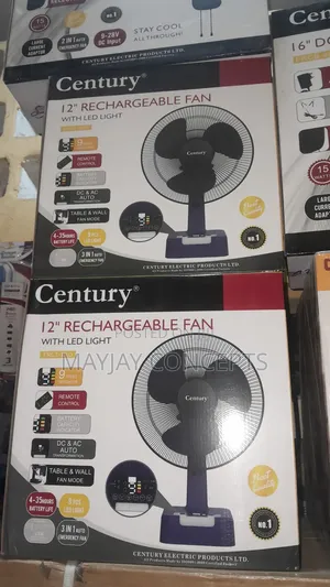 Century 12" Rechargeable Fan Table and Wall Fan