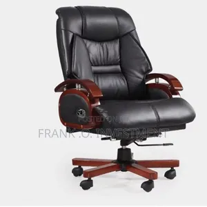 Director Reclining Executive Office Chair - Wooden Armrest