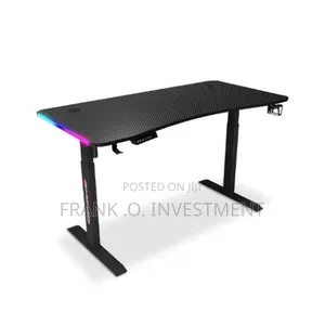 Adjustable Standing Desk With Side RGB Light Effect- 1.4m