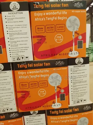 18" Teng Fei Solar Rechargeable Standing Fan