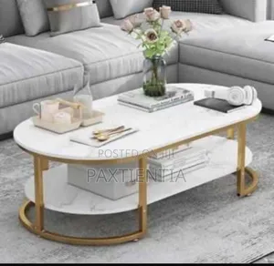 White Oval Wooden Centre Table