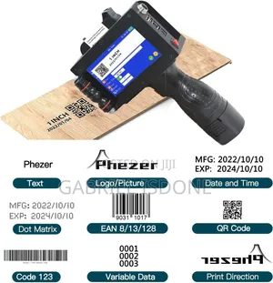 Handheld Inkjet Printer Production Date Time Logo on Glass Bag Carton