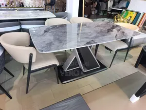 Elegant Quality Marble Top Dining Table and 6 Chairs