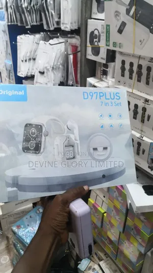 D97 Plus 7-in-3 Smartwatch Set With Earbuds