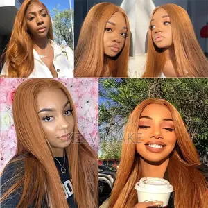 Ginger Color Straight Closure Human Hair Silky Straight Wig
