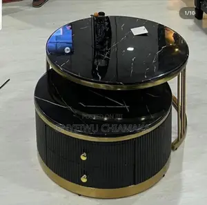 Modern Round Marble Side Table With Storage