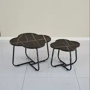 White Marble-Style Nesting Tables/Center Table