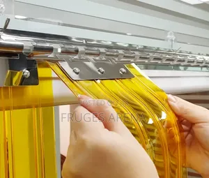 2mm Industrial PVC Strip Curtain – Yellow Ribbed Roll