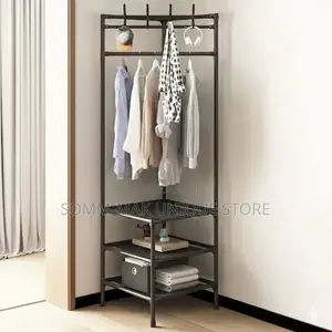 Corner Cloth Rack With Shelve