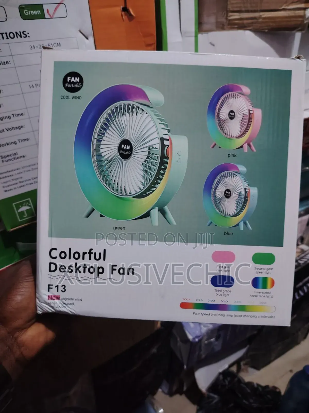 F13 Colorful Desktop Fan