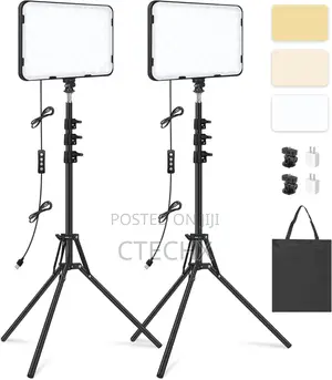 Led Video Light With 63'' Tripod Stand, 2500- Dimmable for Photos