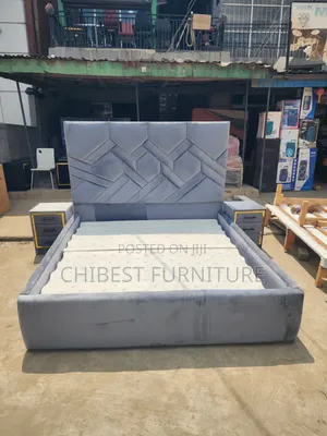 Light Grey Padded 6by6 King Size Bed.