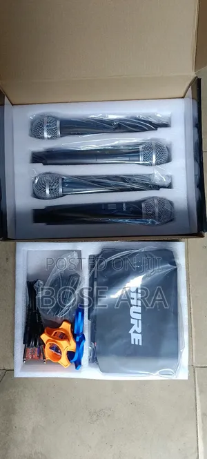 4 Handheld Wireless Microphone With Receiver Unit