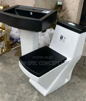 Executive Black Color Toilet Seat With Wash Hand Basin