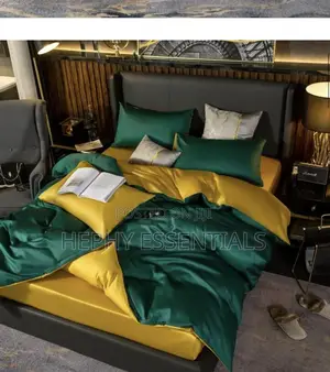 2 Shade of Plain Beddings Set With Duvet Set