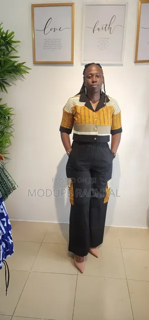 Aso Oke +Linen 2 Piece Set