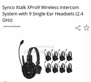 Synco Xtalk Xpro9 Wireless Intercom System With 9 Single-ear Headsets