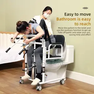 Patient Transfer Chair With Commode and Auxiliary Lift