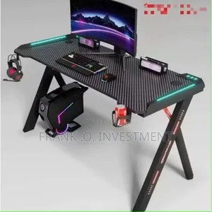 R Shaped Computer Gaming Desk With Ambient Light - 1.2 Metre