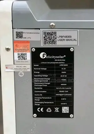 15kwh Felicity Lithium Battery. Only Importer and Manufacturer Seller
