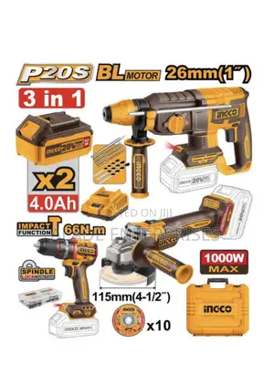 Ingco 3in1 Combo Kit Rotary Hammer, Grinder And 66nm Drill