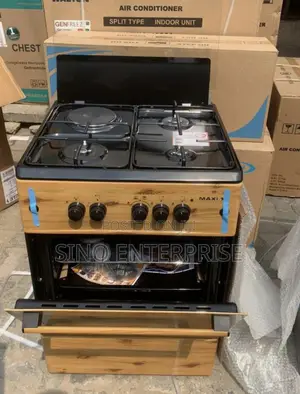 Maxi Standing Gas Cooker 3 Gas 1 Electric Hotplate With Oven 60x60