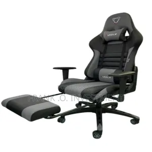 Furgle Ergonomic Gaming Chair With Footrest - Black Gray