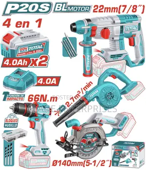 Total 4in1 Combo Kit With Circular Saw,Rotary Hammer,66nm Drill,Blower