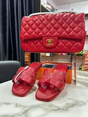 Luxury Chanel Bag and Slippers Combo Available in Colors Displayed