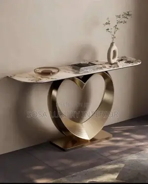 Golden Heart Side Wall Console Table
