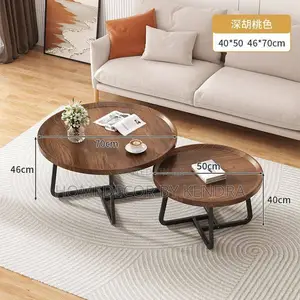 2 in 1 High Polish Luxury Round walnutCenter Table