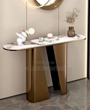 Gold Luxe Marble Console Table