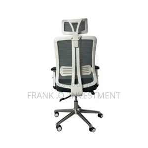 Executive Mesh Office Chair - White Back Black Front