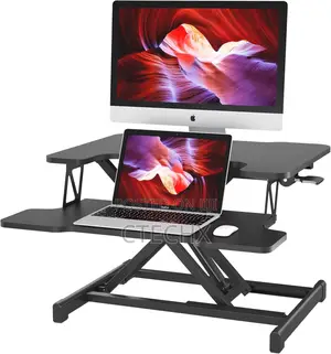 Sit-Stand Desk for Laptop, Monitor. 55cm Height Adjustable Riser