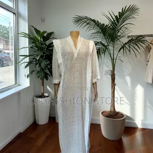 Female White Gowns Made With Starchy Lace Material.