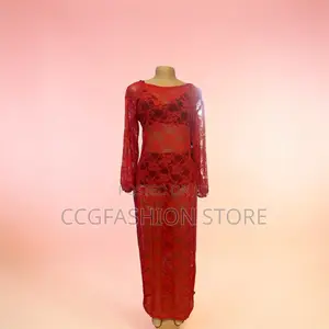 Red Lace Gown Dress