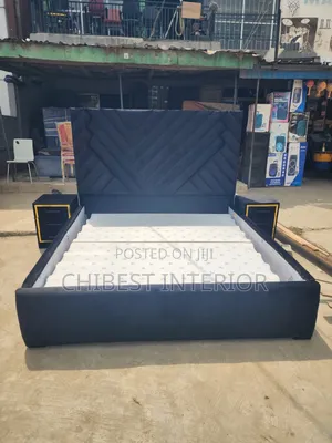 6by6 Upholstery Padded Bed Frame With Side Drawers